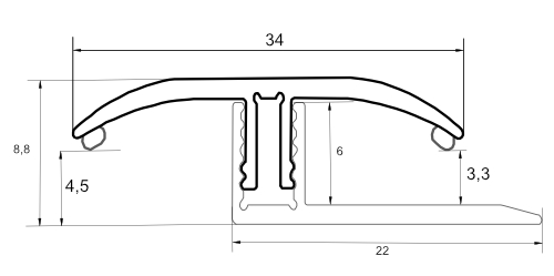 BARRE DE SEUIL AVEC SUPPORT