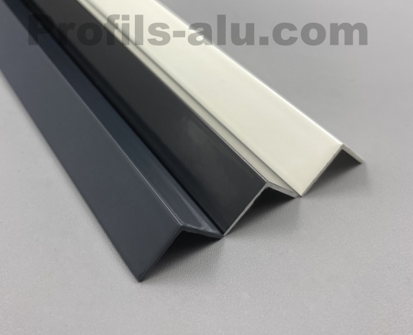 Cornières alu de 10x10 à 50x50 en aluminium laquées en Blanc, Gris  anthracite ou noir de longueur 3m 