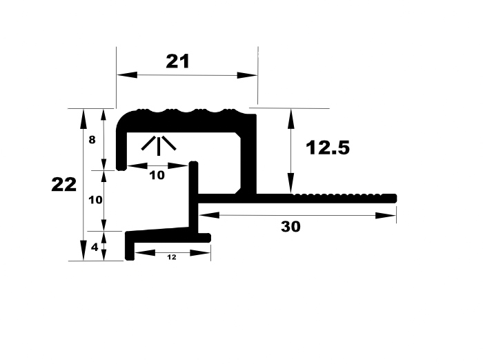 NEZ DE MARCHE LED 12.5mm SCHEMA